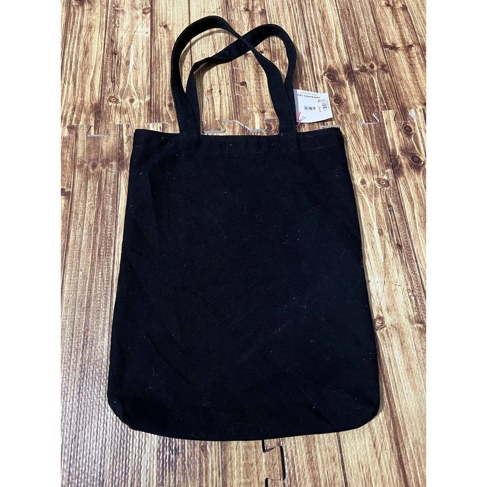 Bando Black Canvas Tote Bag with White Print "Fries Before Guys" - Picture 5 of 7